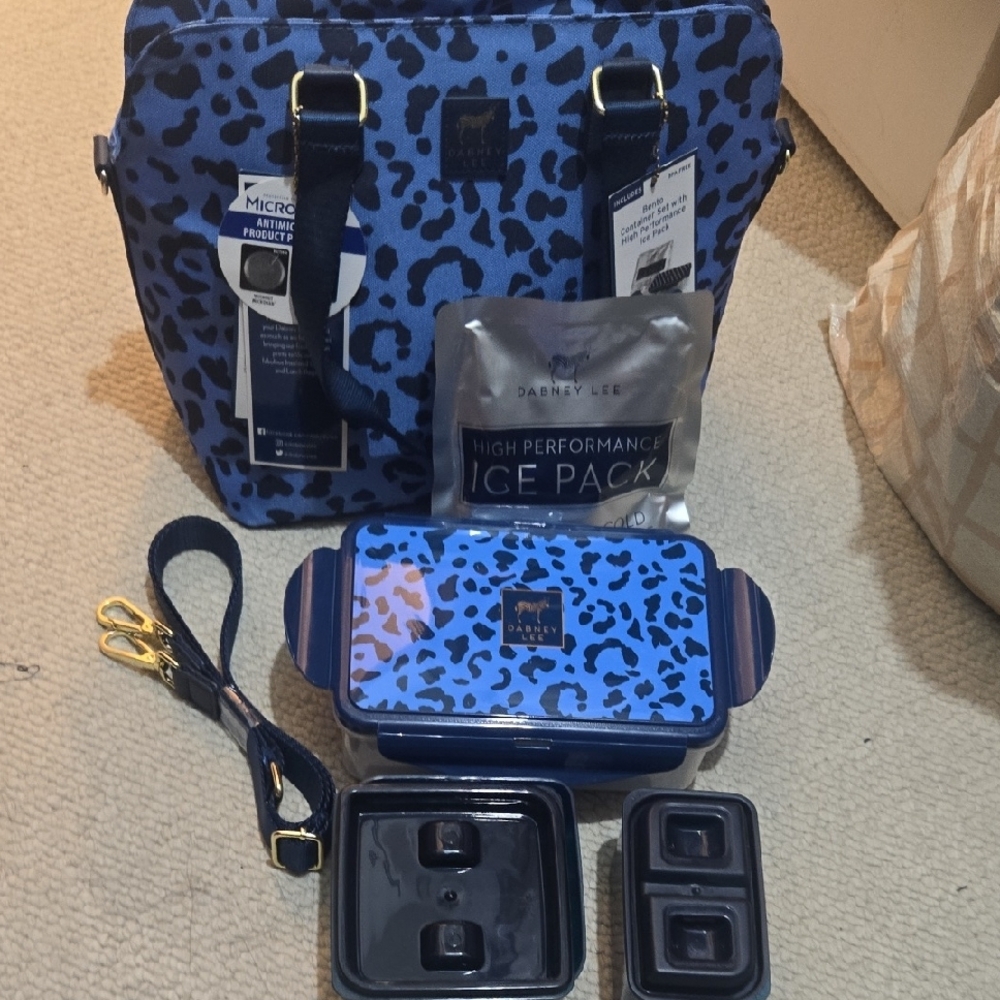 Dabney Lee Blue and Black Leopard Tote